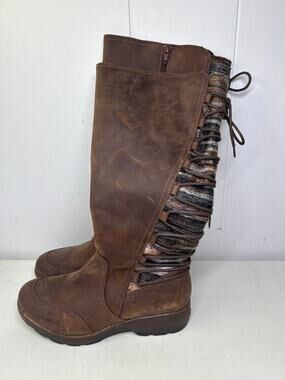 BIONICA Epping Aztec Brown Leather Waterproof Tall Boots Womens 7.5M NWOB